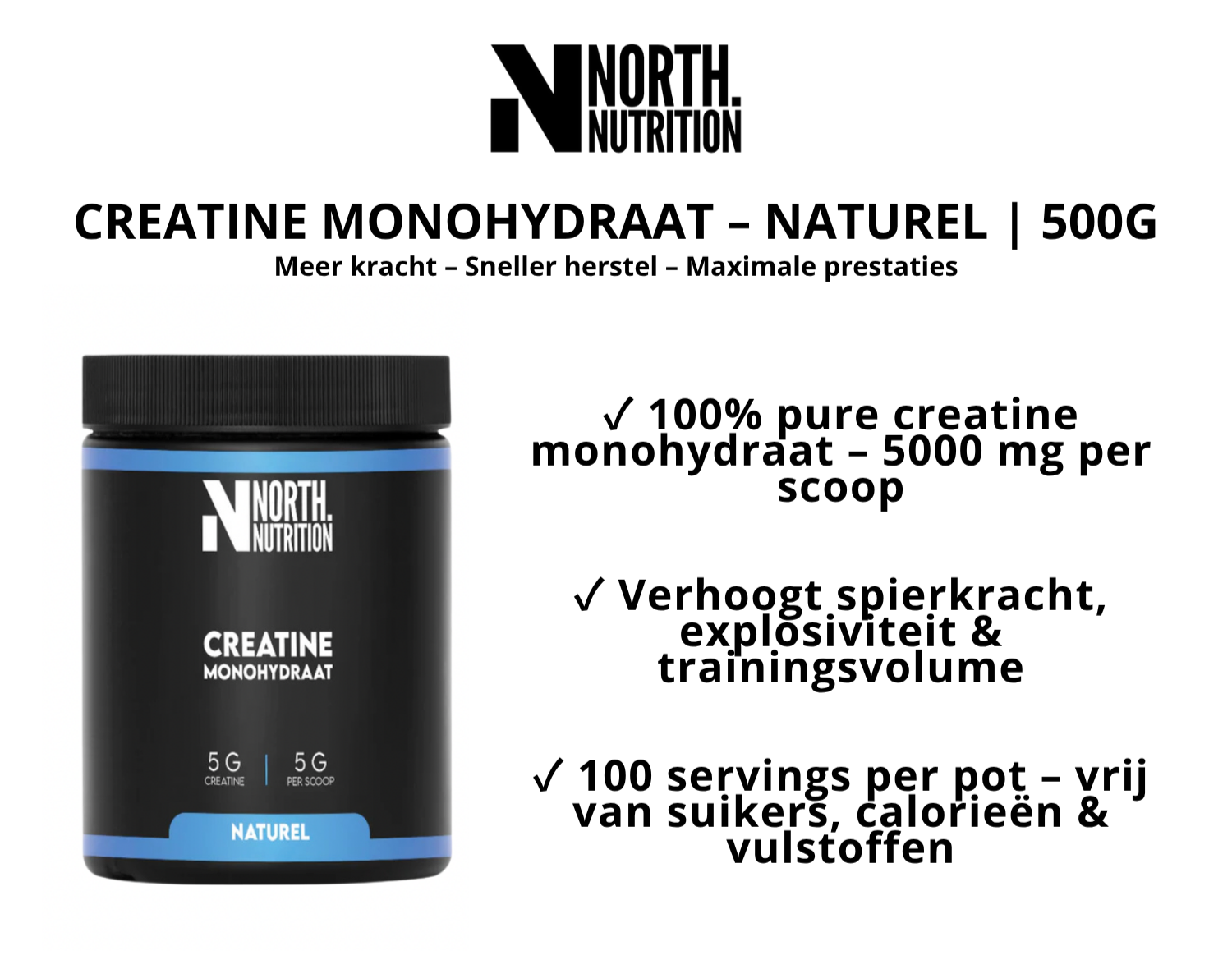 CREATINE MONOHYDRAAT – ULTRA PURE PREMIUM | 500G
